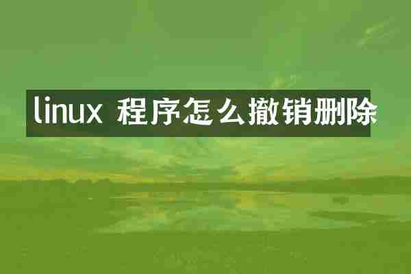 linux 程序怎么撤销删除
