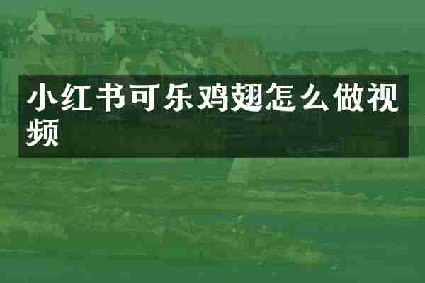 小红书可乐鸡翅怎么做视频