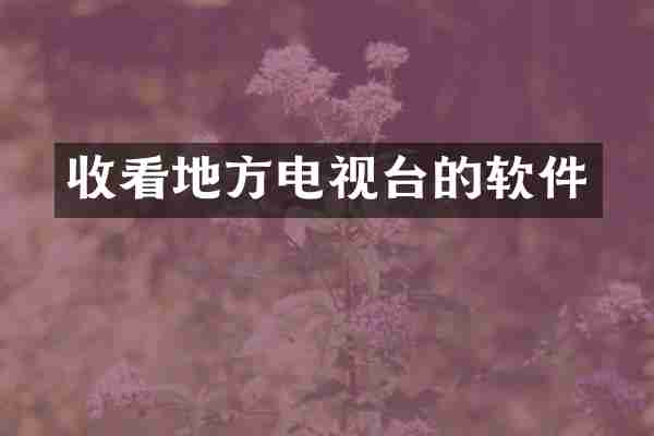 收看地方电视台的软件