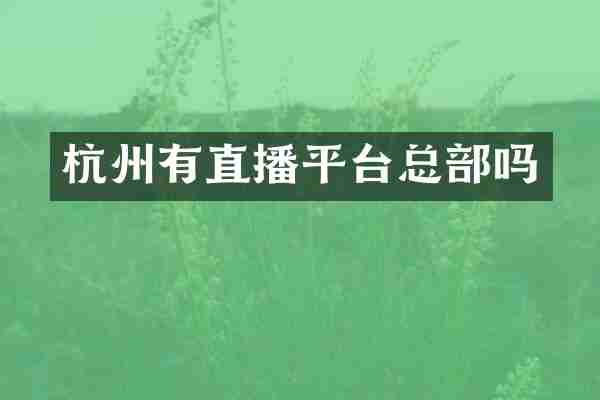 杭州有直播平台总部吗