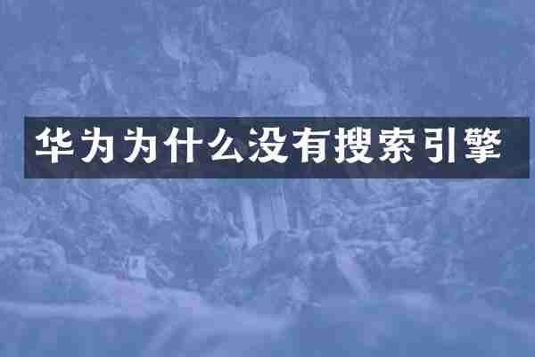 华为为什么没有搜索引擎