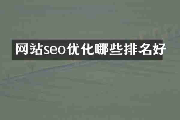 网站seo优化哪些排名好