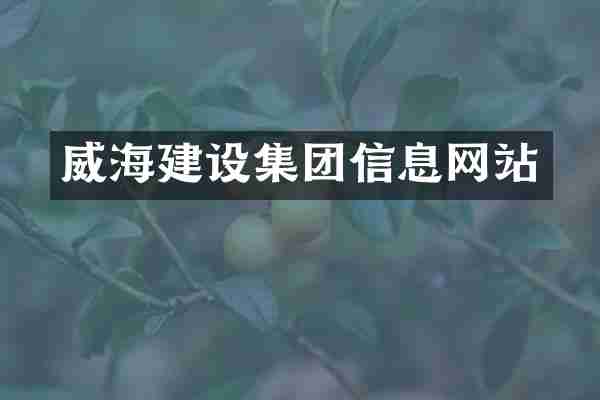 威海建设集团信息网站