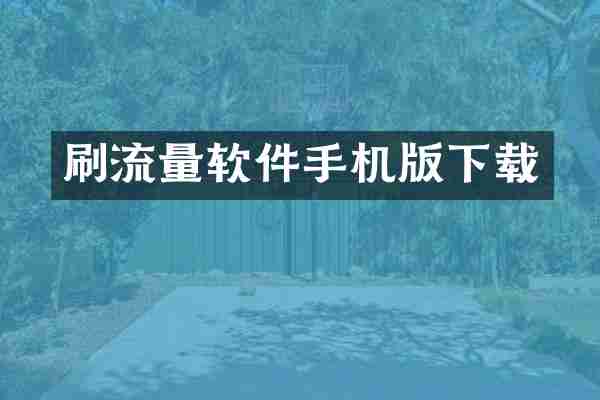 刷流量软件手机版下载