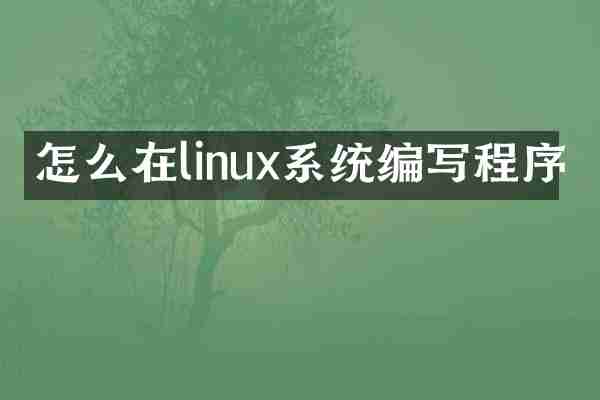 怎么在linux系统编写程序