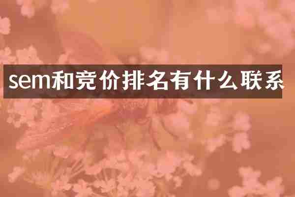 sem和竞价排名有什么联系