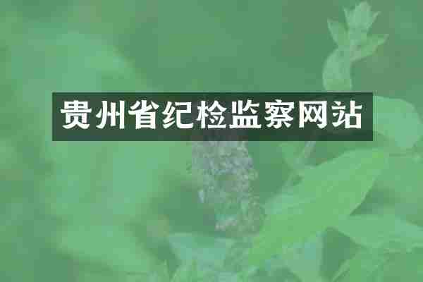 贵州省纪检监察网站