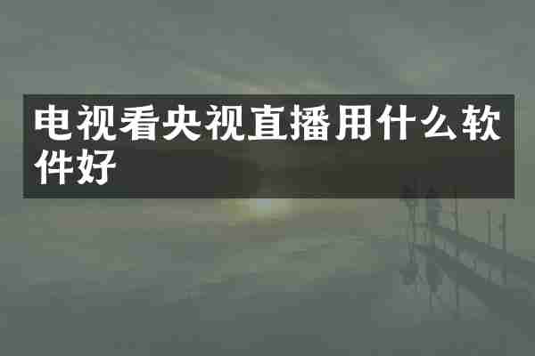 电视看央视直播用什么软件好