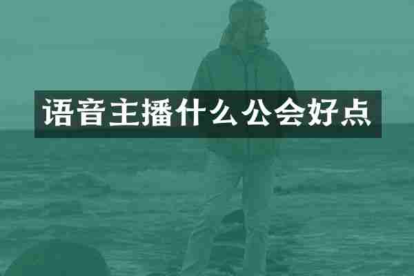 语音主播什么公会好点