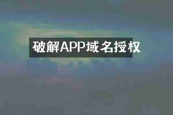 破解APP域名授权