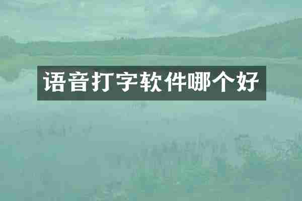 语音打字软件哪个好