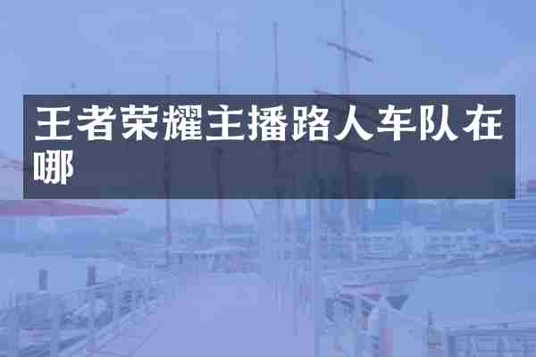 王者荣耀主播路人车队在哪