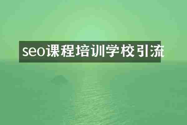 seo课程培训学校引流