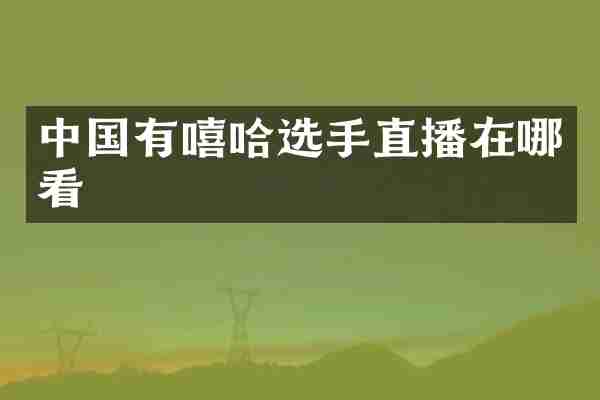 中国有嘻哈选手直播在哪看