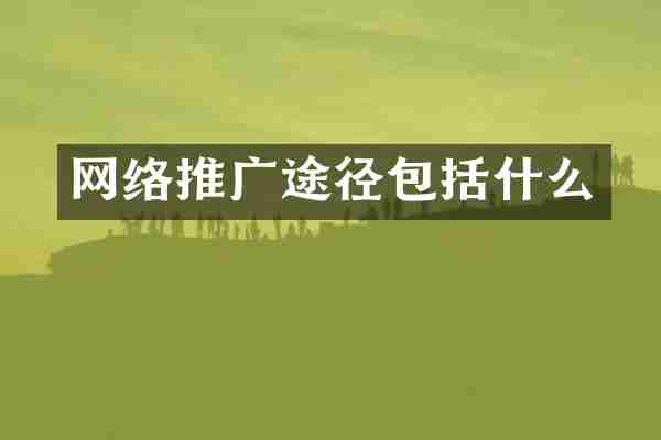 网络推广途径包括什么