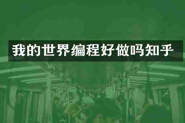 我的世界编程好做吗知乎