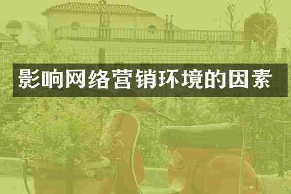 影响网络营销环境的因素
