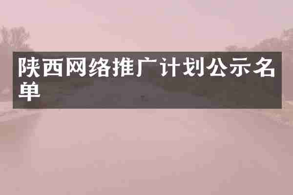 陕西网络推广计划公示名单