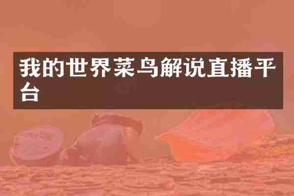 我的世界菜鸟解说直播平台
