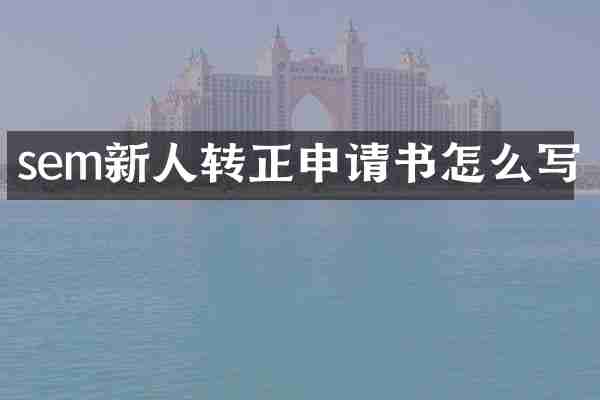 sem新人转正申请书怎么写