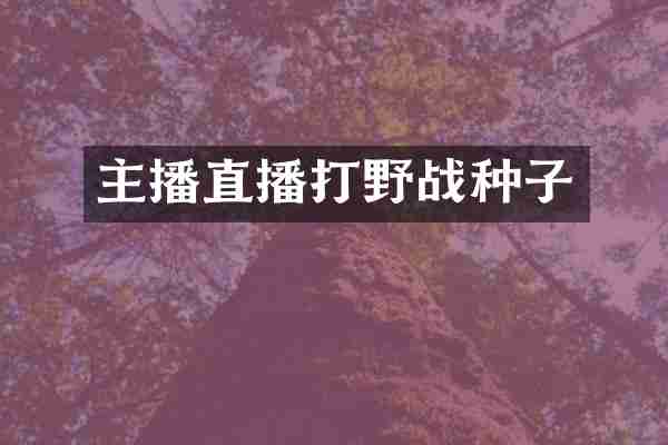 主播直播打野战种子