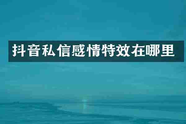 抖音私信感情特效在哪里