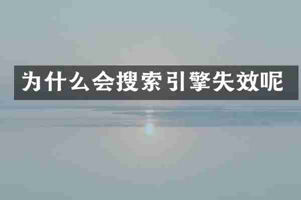 为什么会搜索引擎失效呢