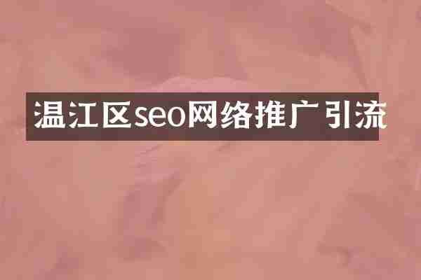 温江区seo网络推广引流