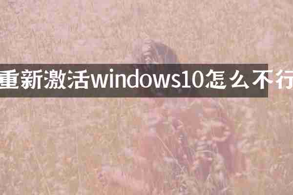 重新激活windows10怎么不行