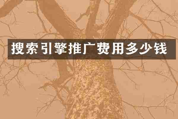 搜索引擎推广费用多少钱