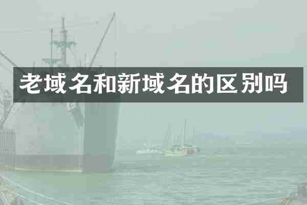 老域名和新域名的区别吗