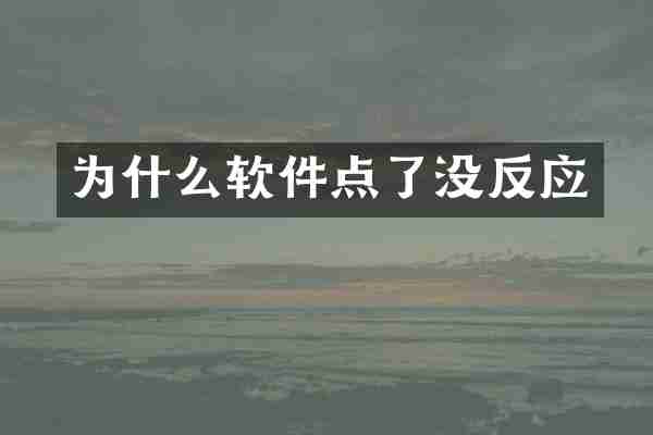 为什么软件点了没反应