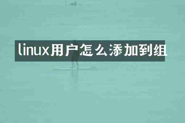 linux用户怎么添加到组