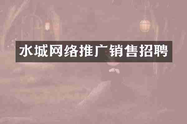 水城网络推广销售招聘