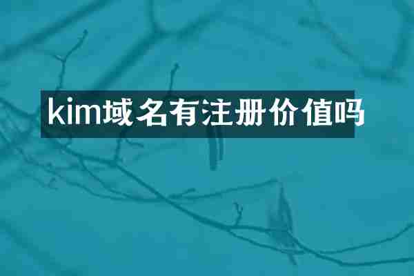 kim域名有注册价值吗