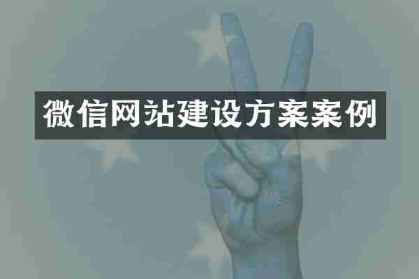 微信网站建设方案案例