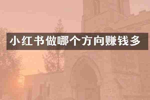 小红书做哪个方向赚钱多