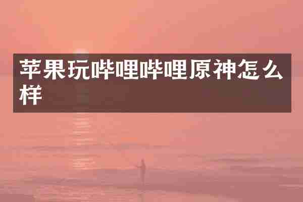苹果玩哔哩哔哩原神怎么样