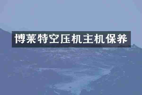 博莱特空压机主机保养