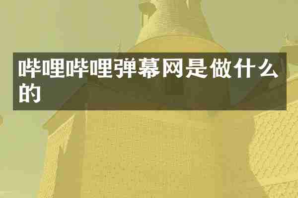哔哩哔哩弹幕网是做什么的