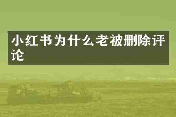 小红书为什么老被删除评论