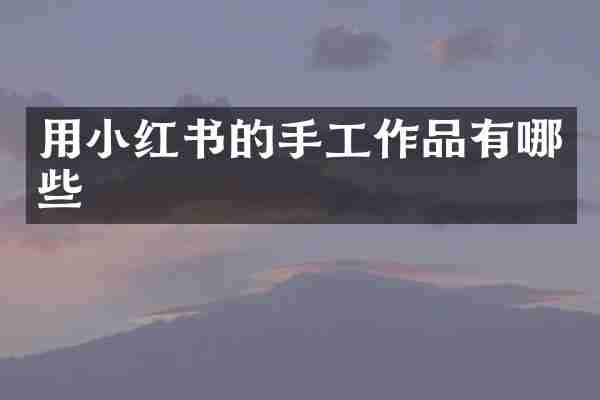 用小红书的手工作品有哪些
