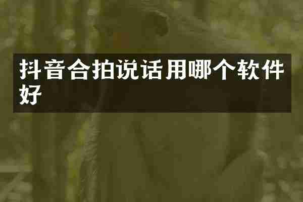 抖音合拍说话用哪个软件好