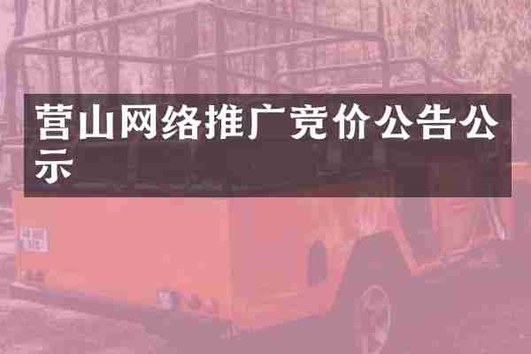 营山网络推广竞价公告公示