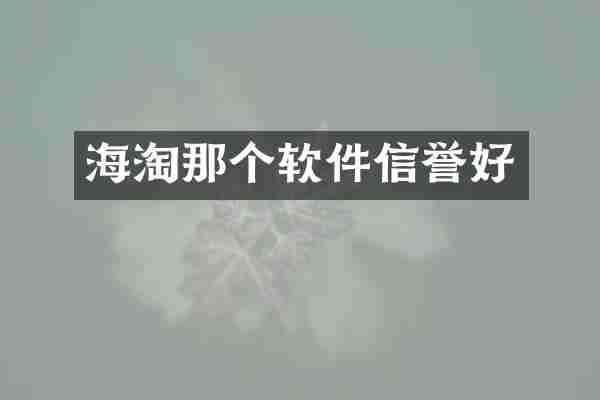 海淘那个软件信誉好