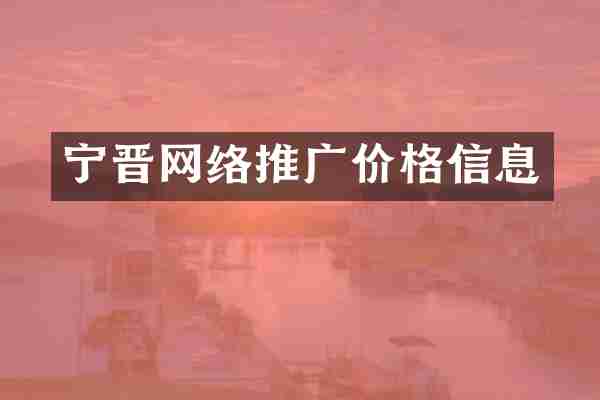 宁晋网络推广价格信息