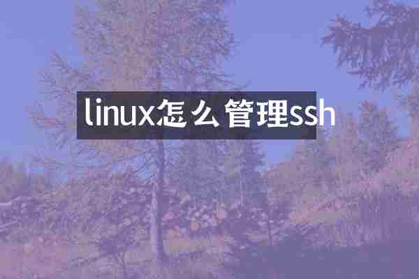 linux怎么管理ssh