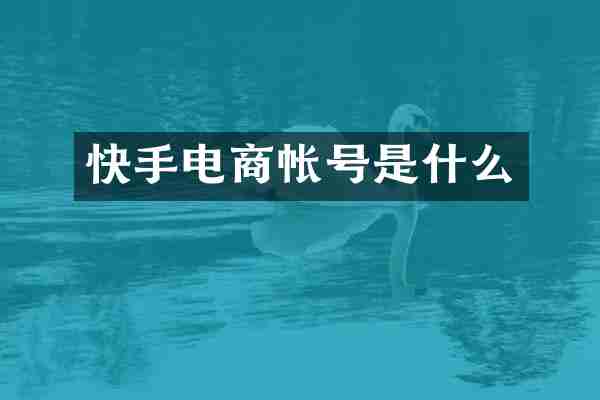 快手电商帐号是什么