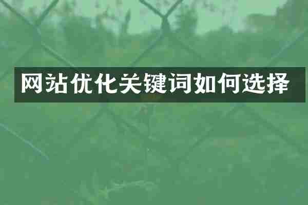 网站优化关键词如何选择