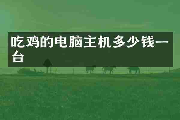 吃鸡的电脑主机多少钱一台